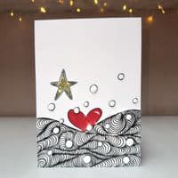 Heart & Star Christmas Card