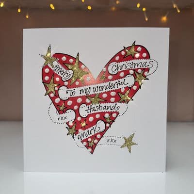 Heart with Stars Christmas Cards