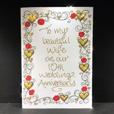 Hearts and Roses Border: Red or Gold