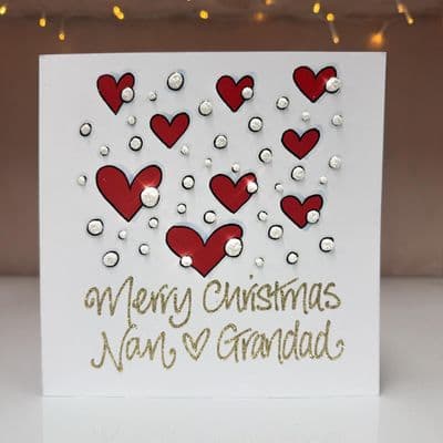 Hearts in the Snow Christmas Card