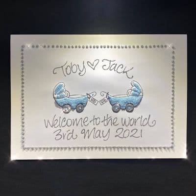 Large A4 Twin Prams: Pink or Blue