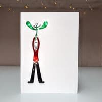 Man holding Mistletoe Christmas Card