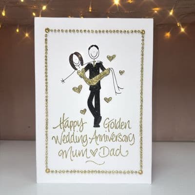 Man Holding Woman Anniversary or Engagment Card
