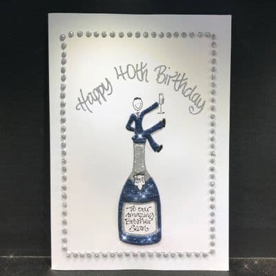 Man On Bottle; Navy or Black