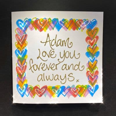 Medium 17.5cm² Rainbow Heart Border