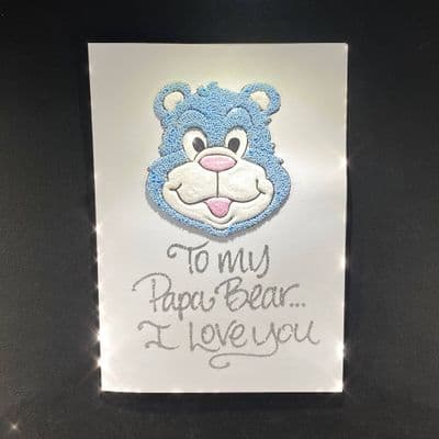 Medium A5 Blue Teddy Bear Face