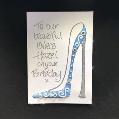 Medium A5 High Heel Shoe: Pink, Blue, Black, White or Purple