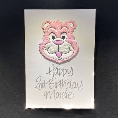 Medium A5 Pink Teddy Bear Face