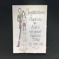 Medium Wedding Couple Side by Side: Grey, Blue or Black Suit