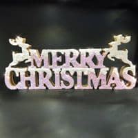 Merry Christmas Sign with Reindeer: Choose your colour