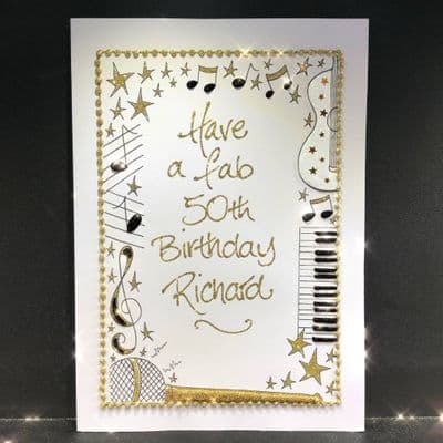 Musical Border: Silver, Gold, Rose or Sparkle Blue