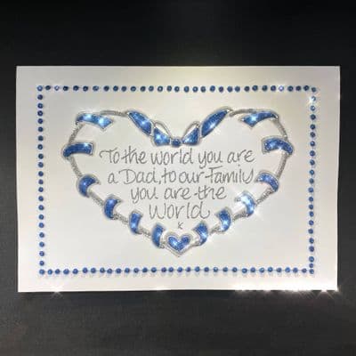 Navy Heart Ribbon