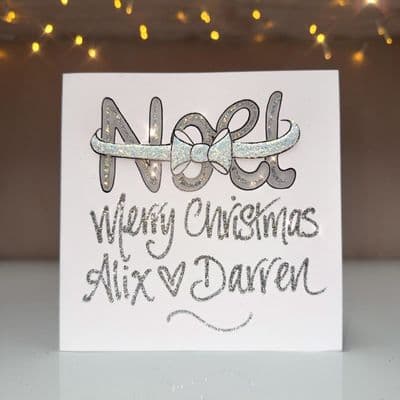 Noel with Bow Christmas Card