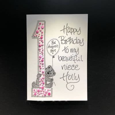 Number 1 Pink Teddy Bear