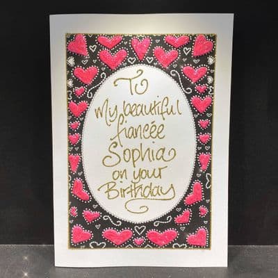 Oval Heart Border; Pink or Purple