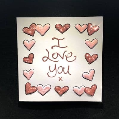 Pink 3D Heart Border