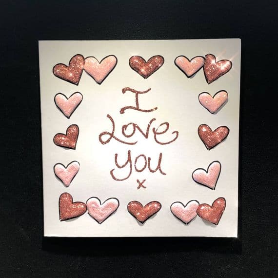 Pink 3D Heart Border