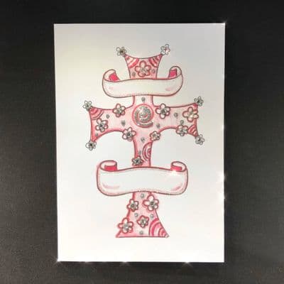 Pink Cross with Banners