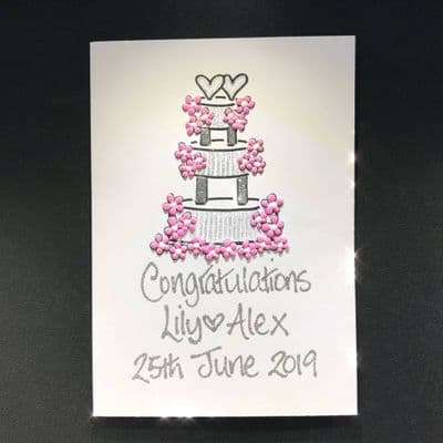 Pink Flowery Wedding Cake