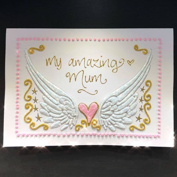 Pink Heart with Angel Wings