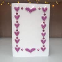 Pink Hearts & Bling Border Occasions Card