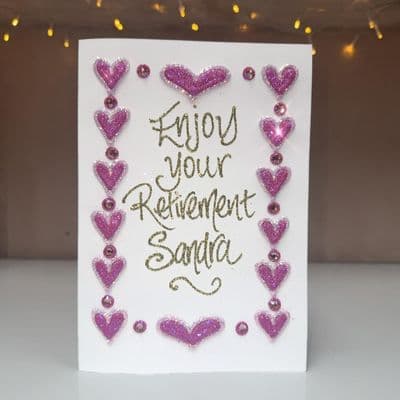 Pink Hearts & Bling Border Occasions Card