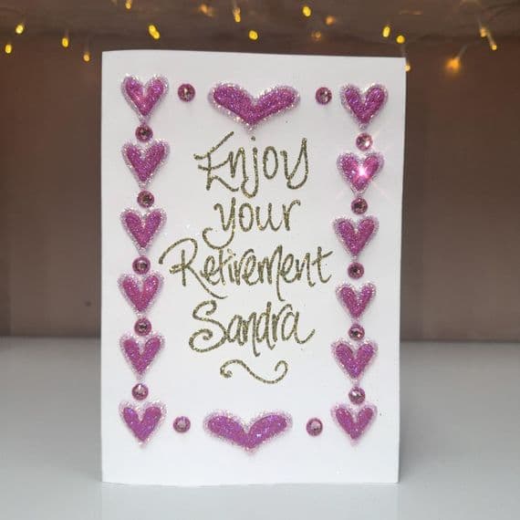 Pink Hearts & Bling Border Occasions Card