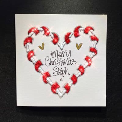 Red Christmas Heart Ribbon
