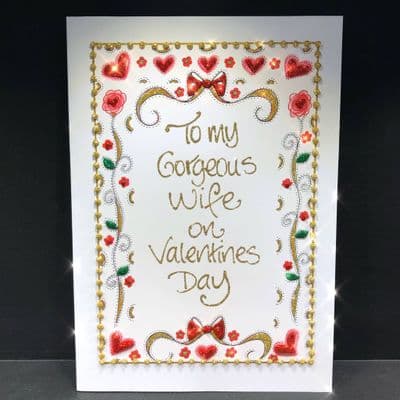 Red Hearts, Roses And Bows Border