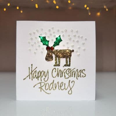 Reindeer in the Snow Christmas Card