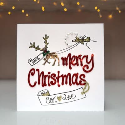 Reindeer Merry Christmas Card