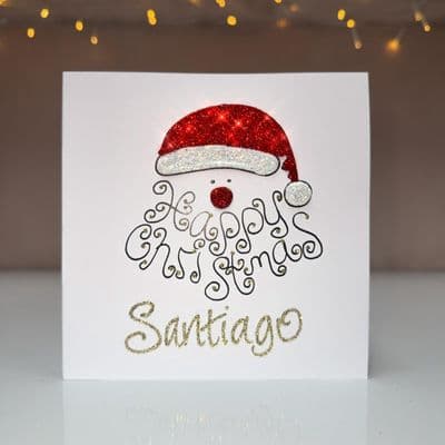 Santa Beard Happy Christmas Card
