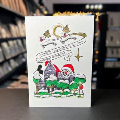 Santa on the Roof Christmas Card