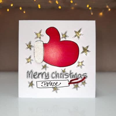 Santa's Glove Merry Christmas  Card