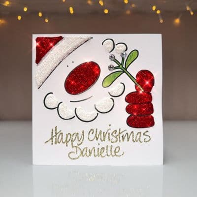 Santa with Mistletoe Christmas Card