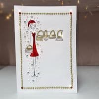 Shopper Girl Christmas Card