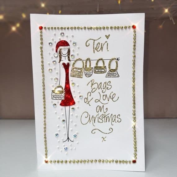 Shopper Girl Christmas Card