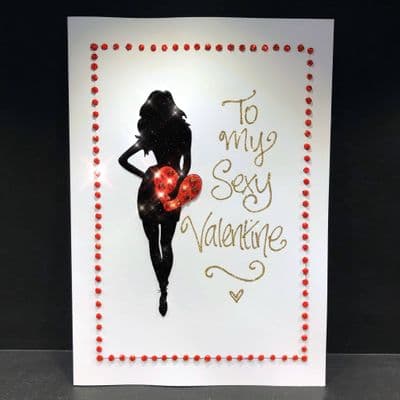 Silhouette Girl with Red Heart