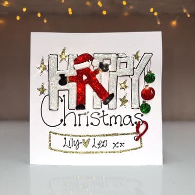 Small HAPPY Christmas Card