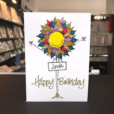 Sunflower with Name Tag