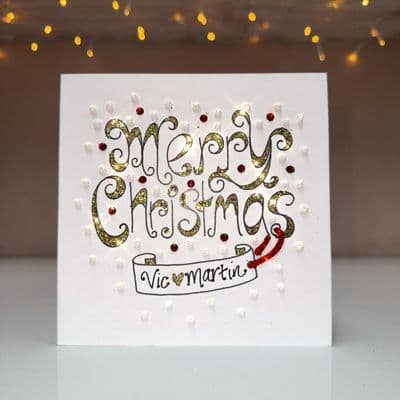 Swirly Merry Christmas Card