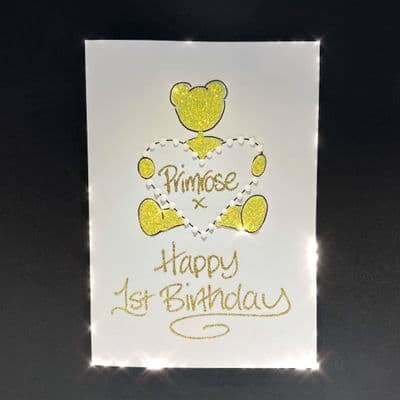 Teddy Holding Heart; Blue, Pink, White, Yellow or Lilac