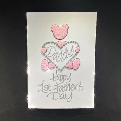 Teddy Holding Heart: Pink or Blue