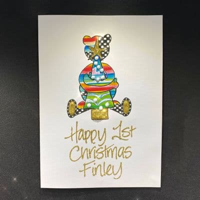 Teddy Hugging Christmas Tree