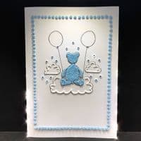 Teddy on Clouds; Pink, Blue, White or Yellow