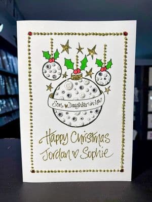 Three Baubles with Holly & Stars