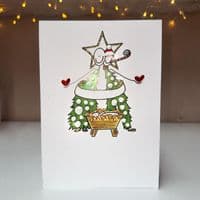 Tree Couple with Baby Christmas Card