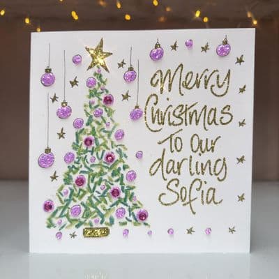 Tree with Baubles Christmas Card