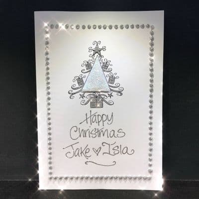 Triangle Christmas Tree; White, Green, Pink or Blue