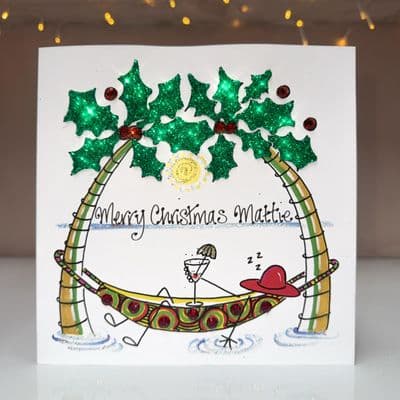 Tropical Hammock Christmas Card